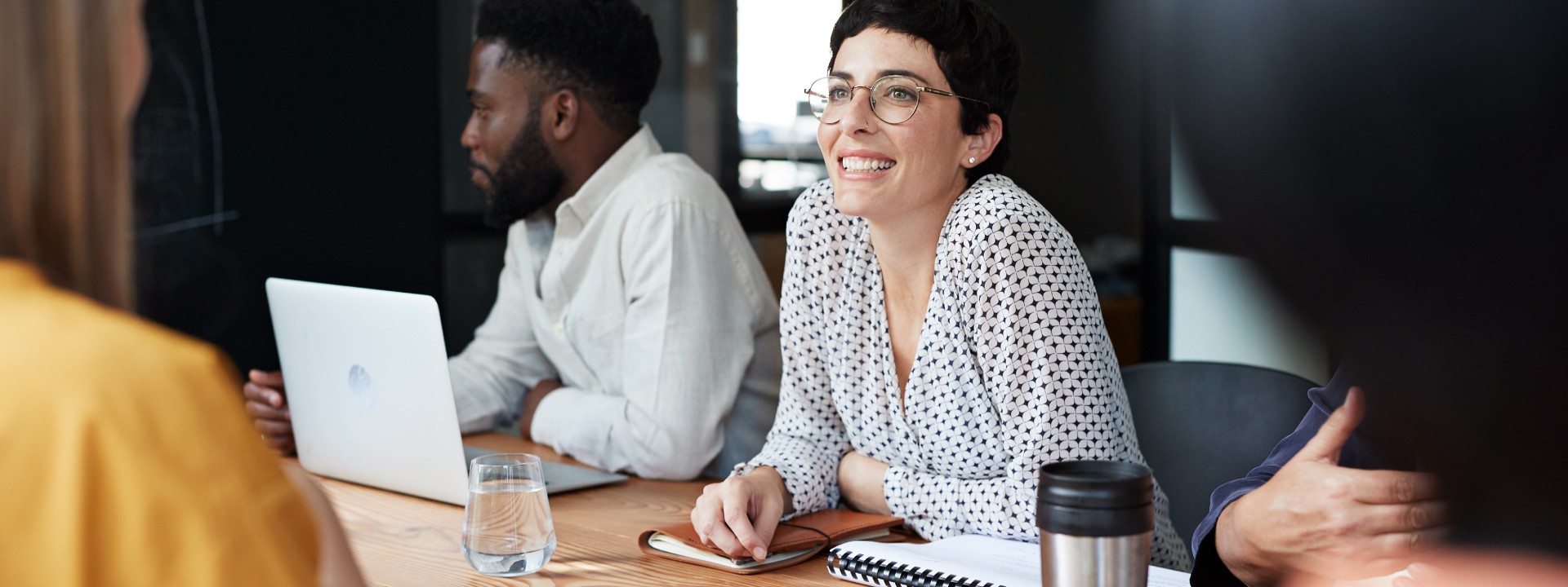 woman at meeting